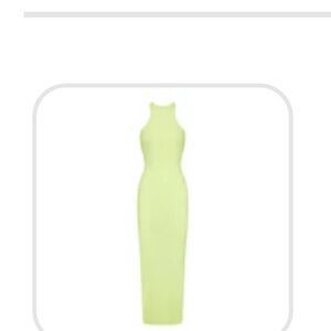 SKIMS Green Halter Maxi Bodycon Dress